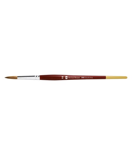 Series 105 round brush with Kolinsky sable hair and short handle.