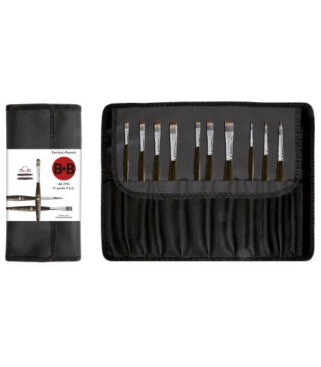 PORTAPENNELLI NERO completo di 10 PENNELLI MONGOOSE Serie BeB