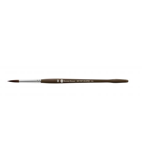 Series 600 TOP GRAPHIC round brush with dark red-violet synthetic fibre and wooden handle.