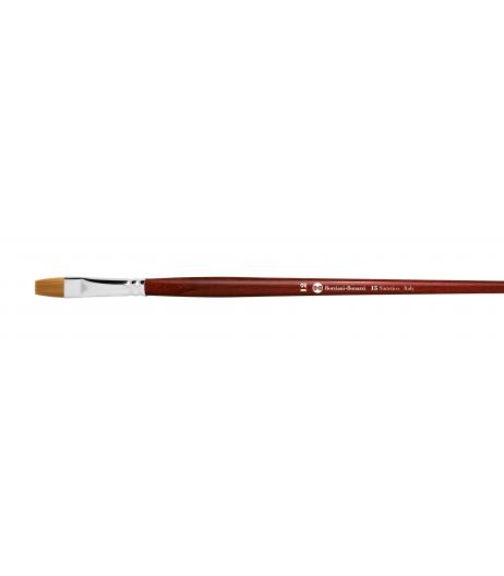 Series 15 flat brush with gold synthetic fibre and long handle.