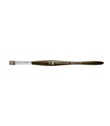 Series 801 UNICO flat brush withimitation mongoose synthetic fibre and balanced handle.