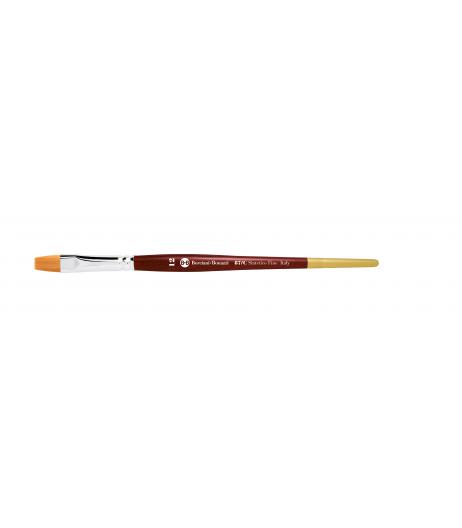 Series 87/C flat brush with gold synthetic fibre and short handle.