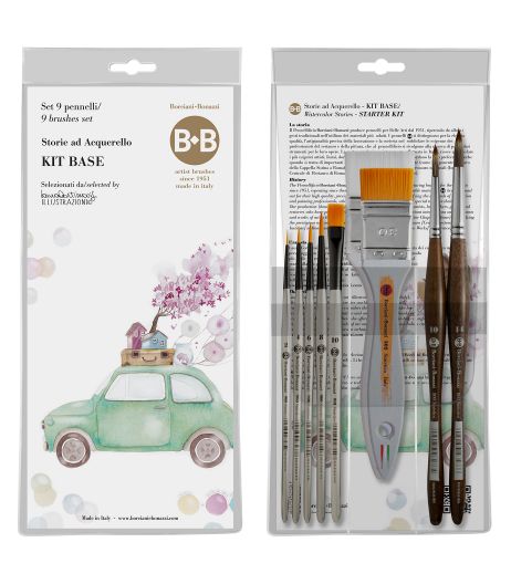 9-BRUSH STARTER KIT "Watercolour Stories" by Laura Cortinovis Series BeB